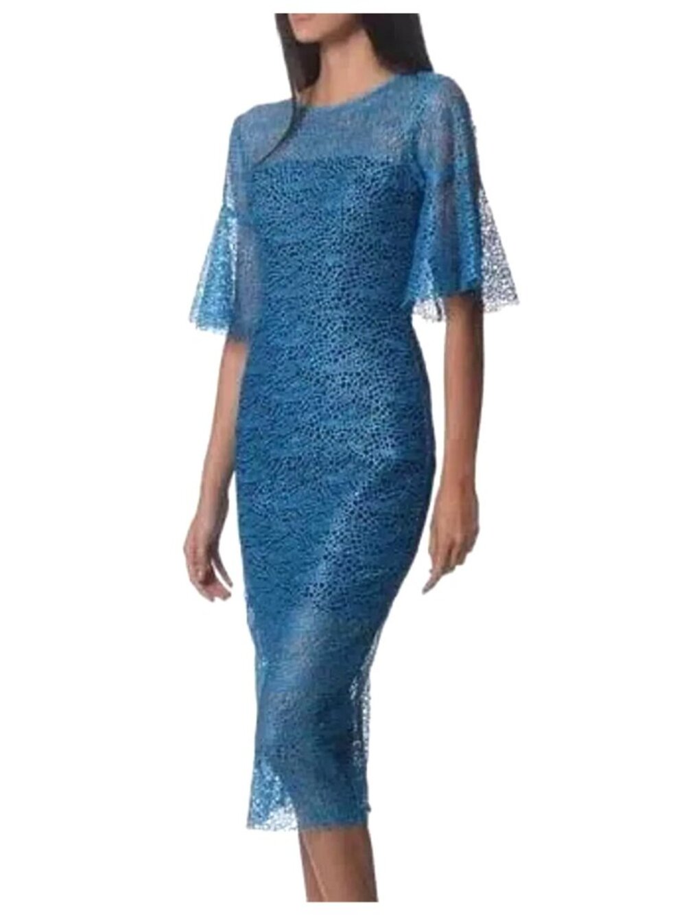 Ginger and Smart Tracery Dress with Sleeve Blue Size 10
